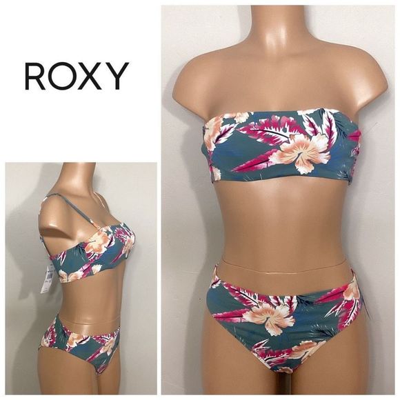 Roxy Other - New. ROXY HIBISCUS high waisted bikini set. Retails $100. S-top/M-bottom